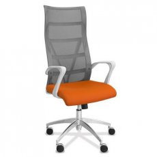 Кресло Топ X белый каркас ткань оранжевая