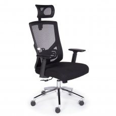 Кресло офисное Norden Гарда Сетка чёрная Чёрная ткань Пластик чёрный