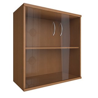 Шкаф низкий широкий со стеклом RIVA