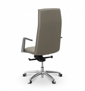 Кресло для руководителя Соло экокожа премиум серо-коричневая